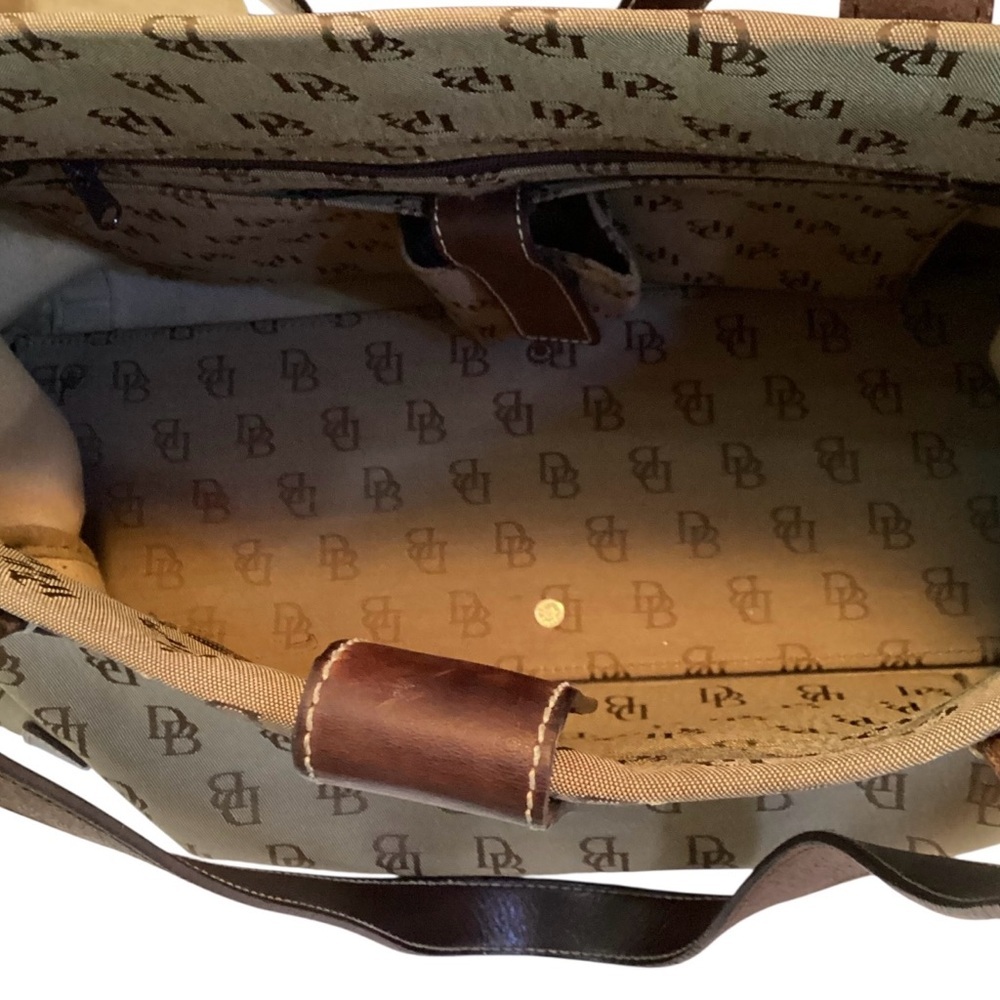 Dooney & Bourke Monogram Canvas Tote Bag with Leather Trim - Picture 3 of 7